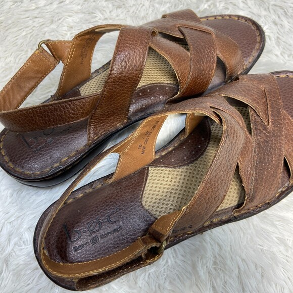 Boc Sandals Womens 10M Slingback Brown Leather Fisherman Casual Open Toe C60123 - Picture 4 of 8
